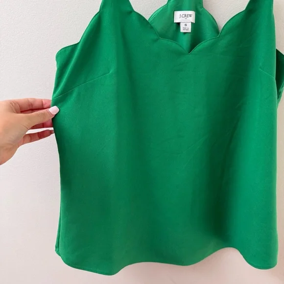 J. Crew Scallop Trim Racerback Cami Blouse - Picture 4 of 9